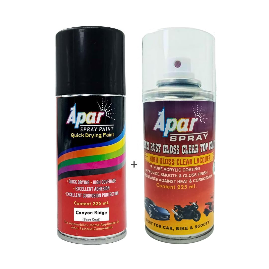 APAR Spray Paint Canyon Ridge (RC Colour Name) - Base Coat+ GC, Compatible for Ford EcoSport and Freestyle Cars -225 ml (Pack of 2-Pcs)