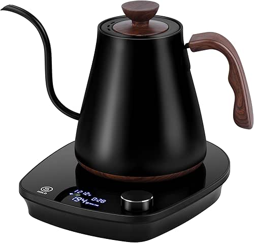 Gooseneck Electric Kettle, Intelligent Temperature Control, Stainless Steel Inner, Quick