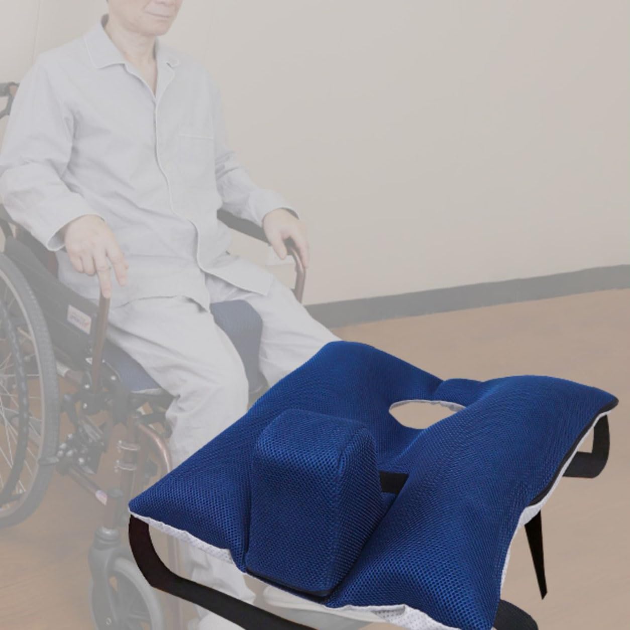 Respaldo y Soportes Laterales para Silla de Ruedas, con Fondo Antideslizante, Soporte Lateral para Protectores Laterales para Silla de Ruedas, cojín antiescaras para Silla de Ruedas, cojín de asient