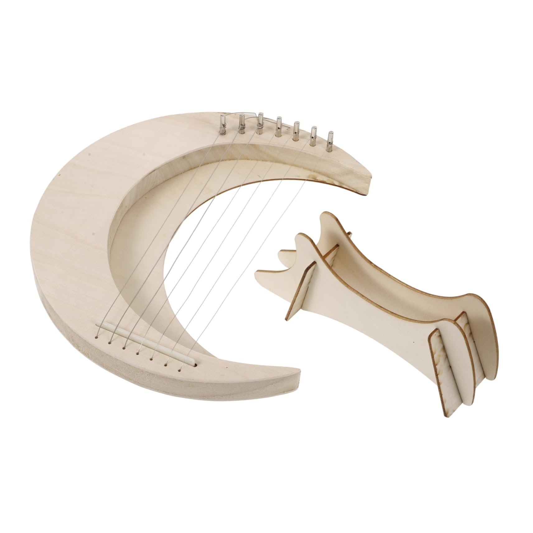 Yardwe Handheld Wood Lyre Harp Easy Instrument for Music Lovers Unique Instrument
