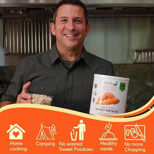 Miniatura 3 de Ready Harvest Patatas dulces liofilizadas  Esenciales imprescindibles para campistas  Artículos de preparación para huracanes como alimento de