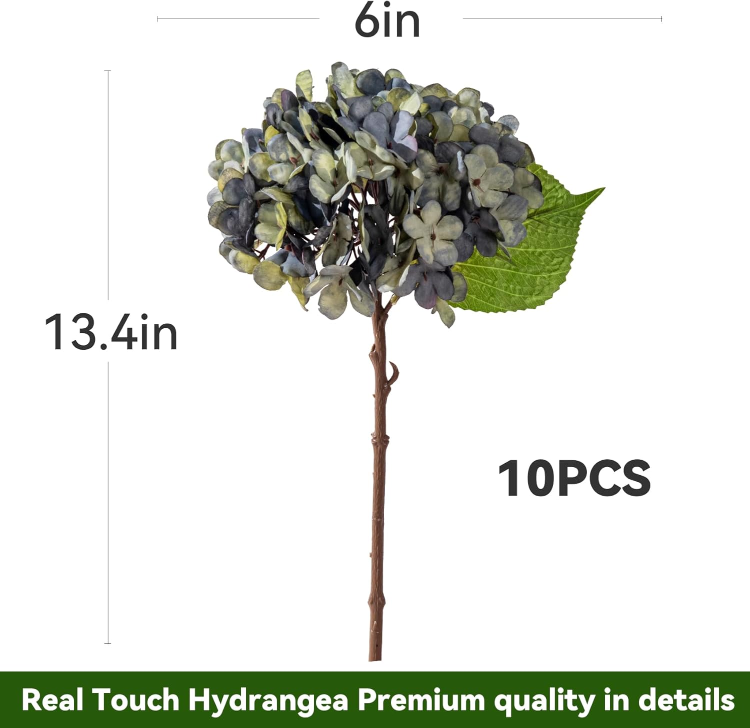 10PCS Fake Hydrangea Artificial Flowers Hydrangea Bouquet for Home Wedding Bridal Bouquet Office Party Table Centerpiece DIY Floral Decor (Autumn Blue) - Image 8