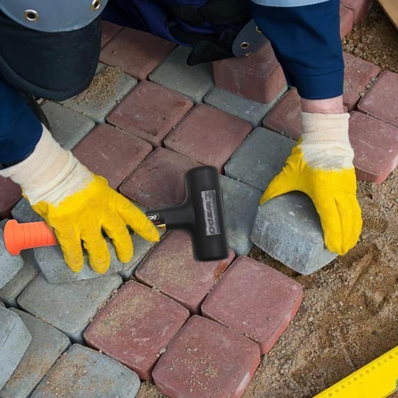 Miniatura 6 de WEDO Martillo de golpe muerto con mango de fibra de vidrio de 24 onzas (1.5 libras), martillo de mazo de goma, diseño a prueba de golpes, superficie