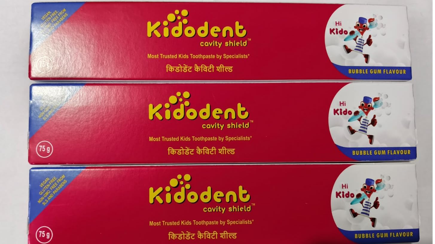 Kids Toothpaste Kidodent Pack Of 3 (Free Toothbrush with Toothpaste)-image-34