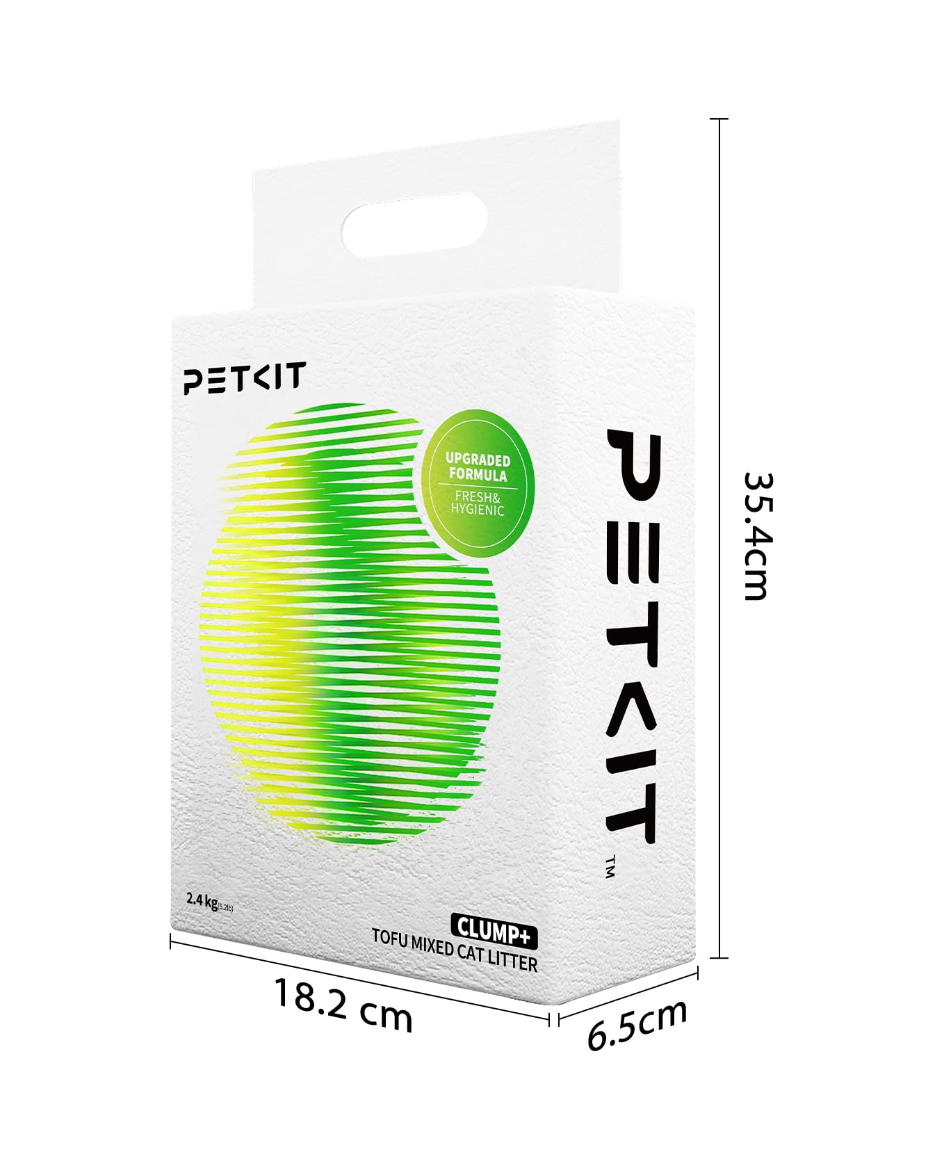 PETKIT 5 in 1 Gemischtes Katzenstreu, Spülbar, Geruchsfrei, Aktivkohle, Extrem Saugfähig und Schnell Trocknend Tofu-Katzenstreu(3xTaschen 2.4 kg/Beutel)