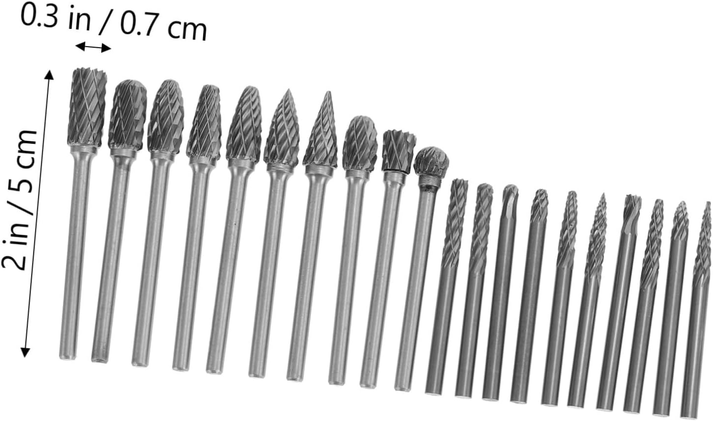 CHILDWEET 1set Carbide Rotary File Bits Tungsten Steel Rotary Tool Accessories for Metalworking Carving and Engraving and High Hardness for Polishing and Grinding