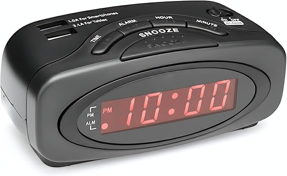 Digital Alarm Clocks for Bedrooms, Loud Alarm Clock for Heavy Sleepers Perfect for Bedroom, Desk, and Office by Ken-Tech