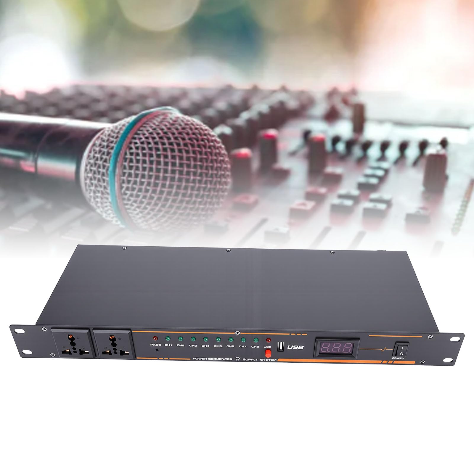 Tbest Power Sequencer Conditioner Regolatore Display Digitale Professionale per Apparecchiature Audio (Spina europea)