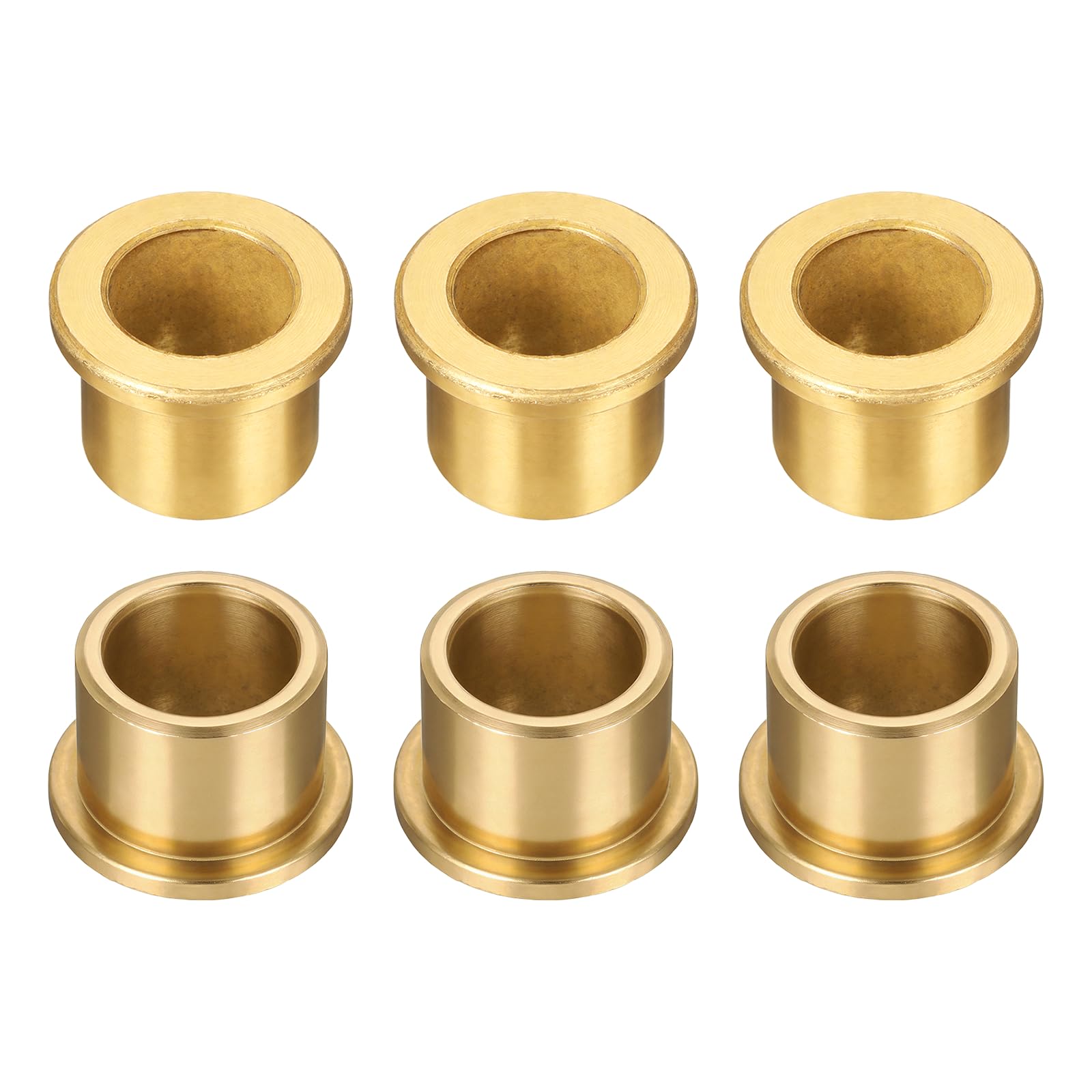 sourcing map Lot de 6 roulements à manchon à bride, alésage de 18 mm x 24 mm de diamètre extérieur x 20 mm de longueur, bagues auto-lubrifiantes en bronze fritté