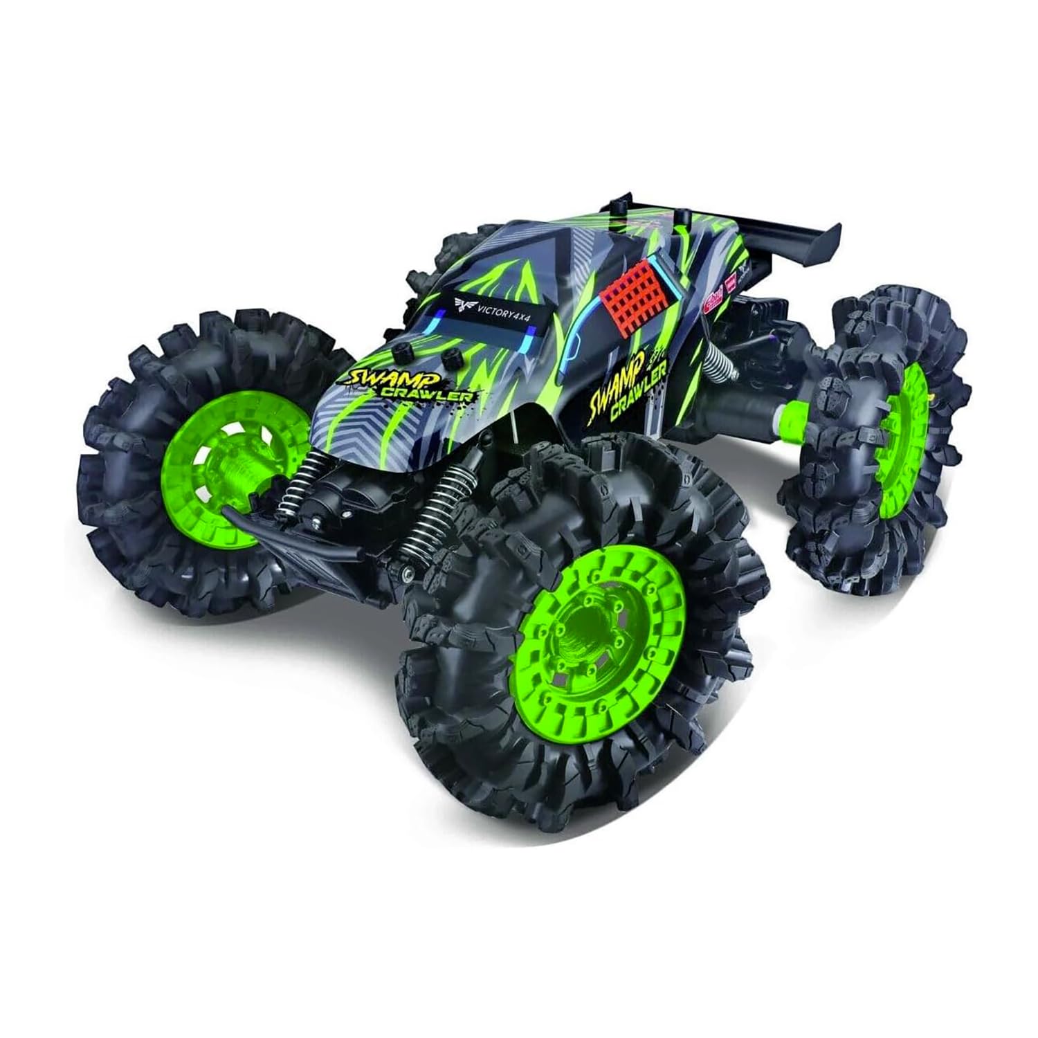 Maisto Tech RC Coche teledirigido 4x4, Swamp Crawler, Ruedas gigantes con tacos, 2.4 GH.z, 6 direcciones, 35 m, Todoterreno, USB, Radiocontrol niño, Control remoto, Coches para niños, +8 años (78013)