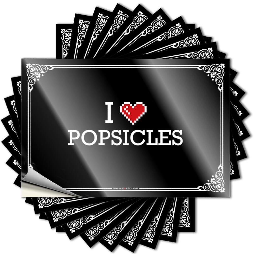 I Love Popsicles Saying Decorations for Patio Self Adhesive | Encouraging Helmet Vinyl Sticker Pack for Football(8X12CM)