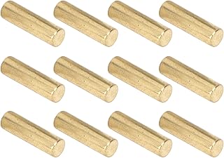 Acouto 12PCS Metal Pickup Magnet Slug Rods for Electric Guitar Replacement, and Compact Magnetic Columns (Gold)