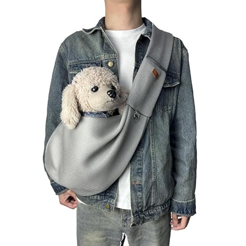STAWGRNY キャリーバッグ 抱っこ紐 ソフトクレート 犬 猫 スリング ペット キャリーバッグ キャリー 小型犬 リュック ショルダーバッグ 長さ調節可能 ペットバッグ 飛び出し防止 軽量 ドッグキャリア スリングショルダー 12キロまで対応(グレー
