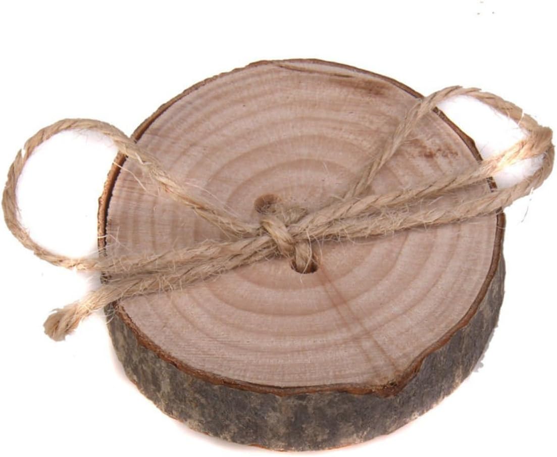 Zerodeko Rustic Wood Ring Pillow with Jute Rope for Wedding Ceremony