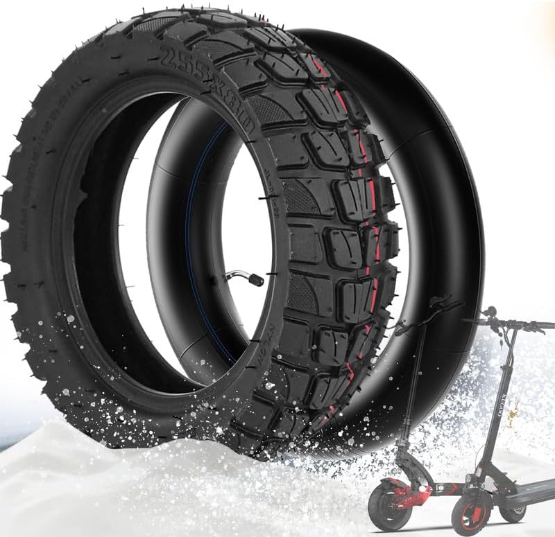 GYL 10x3 inch Tire 255x80 80/65-6 Off-road Rubber Inner Tube Tire Replacement for Varla Eagle 1/Nanrobot D4+ D5+ D6+/ Zero 10x/ Apollo Pro/Kugoo M4 Pro Electric Scooter Go karts ATV Quad Speedway