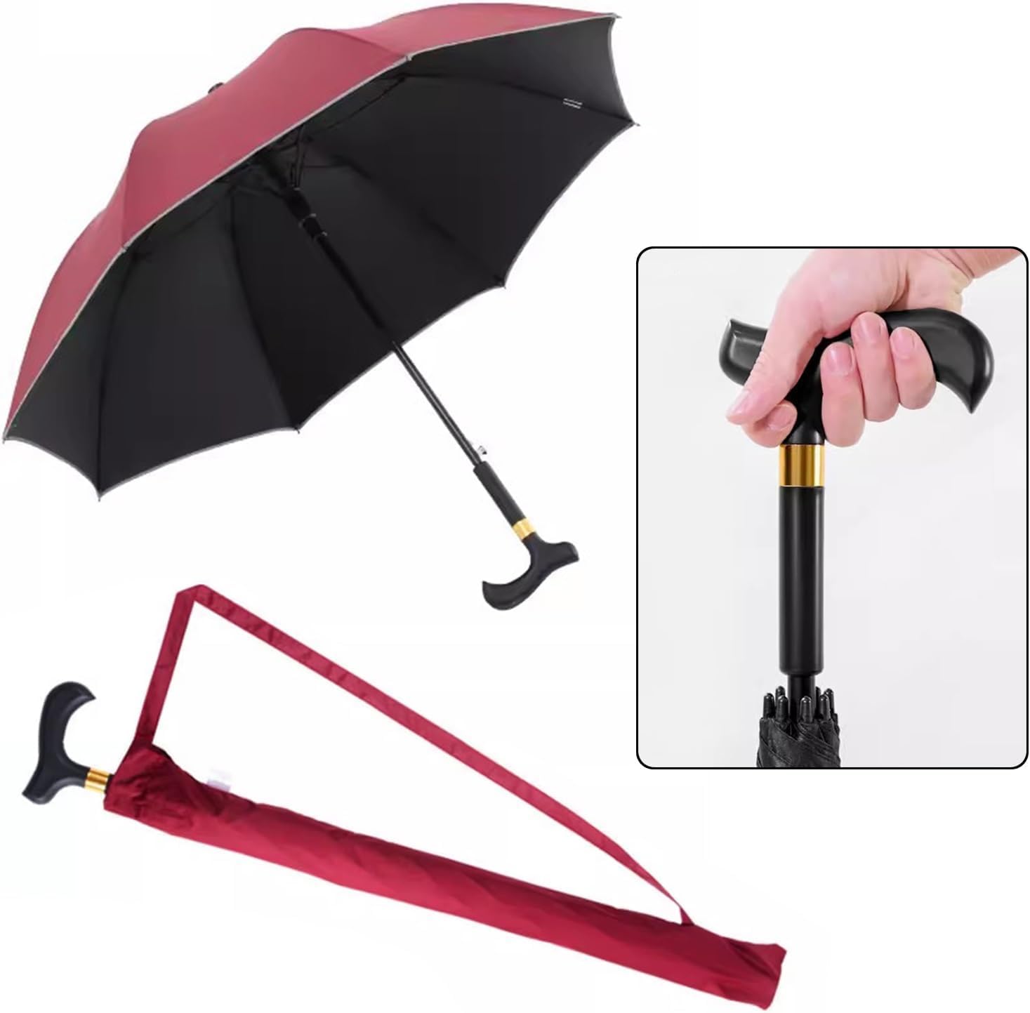 Aluminiowy parasol z laską poliestrową