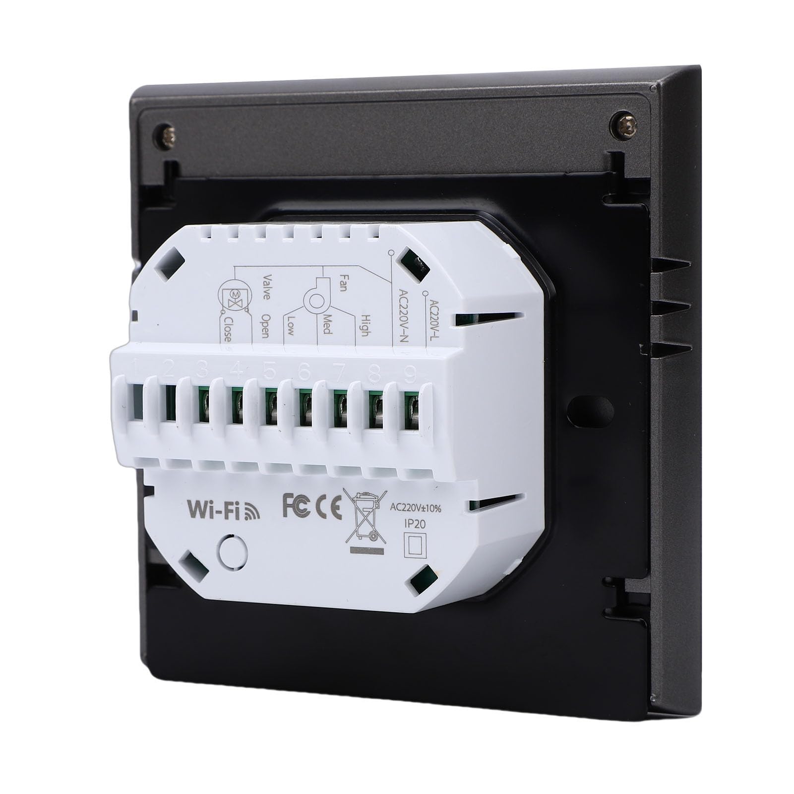 lyrlody Inteligentny Termostat WiFi, Termostat PC ABS z Inteligentnym Pokrętłem z Ekranem TFT 240x240, Pilot z Aplikacji, Programowalny od 41 do 95F, do Domowego Systemu Ogrzewania Podłogowego AC