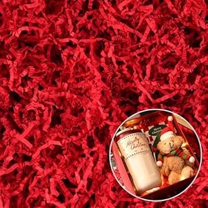 Relleno de papel arrugado de Navidad de 1 libra para caja de regalo, relleno de papel arrugado de confeti rojo para bolsa, relleno de serpentina de papel acolchado de hierba para cestas, cumpleaños