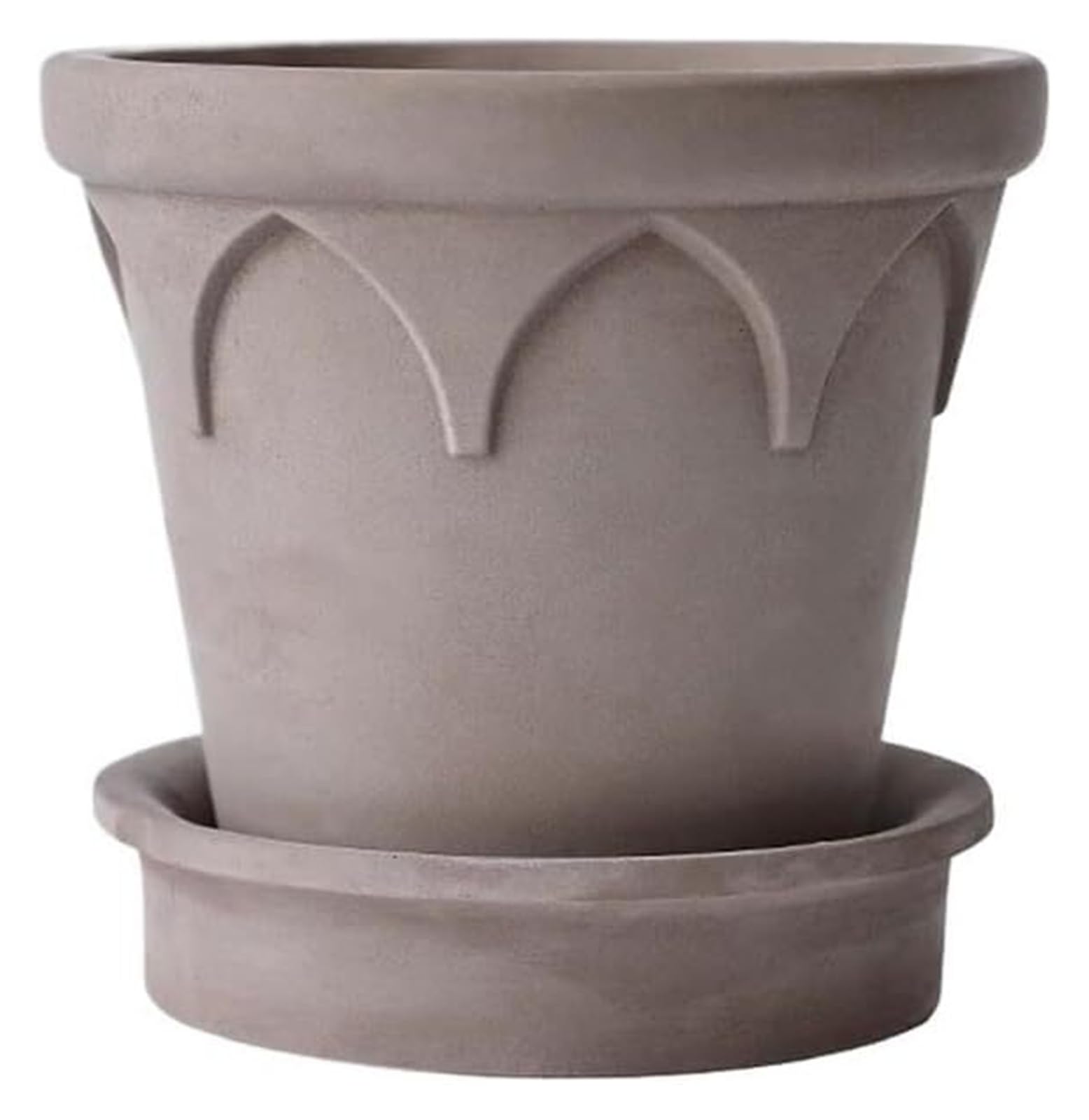 Pot de fleur rond en ciment anti-racines pourries avec drainage efficace
