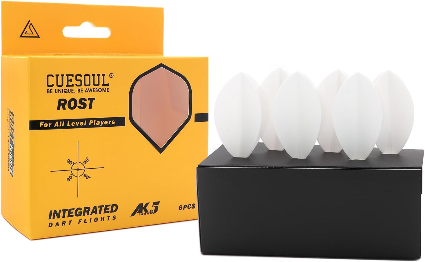 CUESOUL 6 Pieces ROST AK5 Integrated Dart Shaft and Dart Flights Transparent