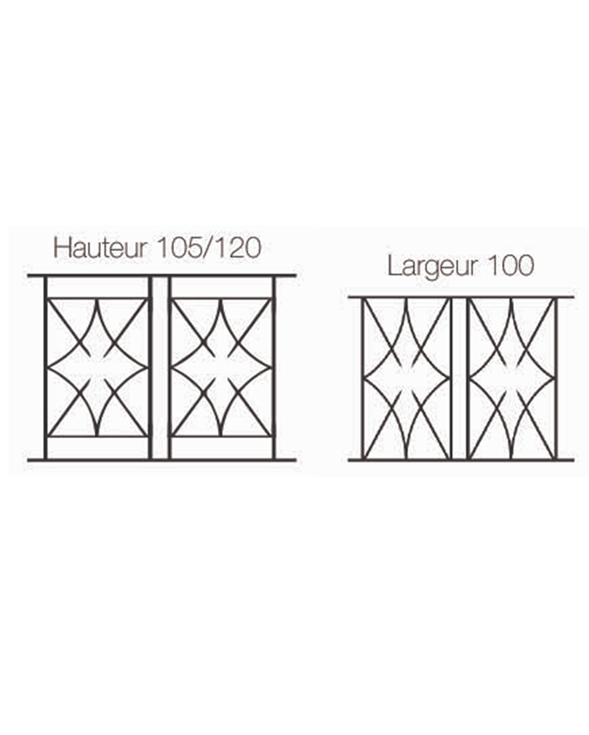 Grille de Defense Nora pour Fenetre H= 105 cm x L= 160 cm (côte tableau)