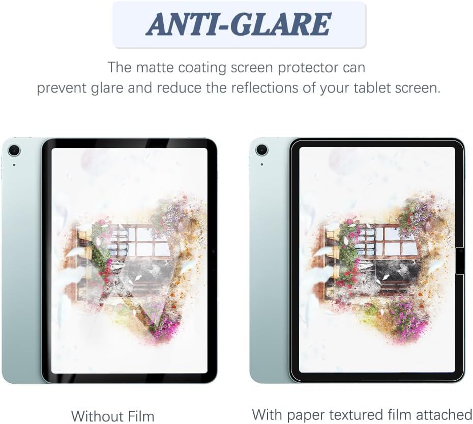 Image of Mizi (2Pack Paperfeel Screen Protector for iPad Air 11 M2 2024 (6th generation), Case Friendly Scratch Resistant HD Clarity, Apple Pencil Pro & Face ID Compatible