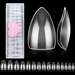 Wide Short Stiletto Nail Tips, Professional Gel Tips are Designed for Short, Small, Wide Nail Beds Enhance Your Nail Extensions Effortlessly At Home DIY (15 Sizes 240PCS)