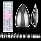 INENK Wide Short Stiletto Nail Tips, Professional Gel Tips are Designed for Short, Small, Wide Nail Beds Enhance Your Nail Extensions Effortlessly At Home DIY (15 Sizes 240PCS)