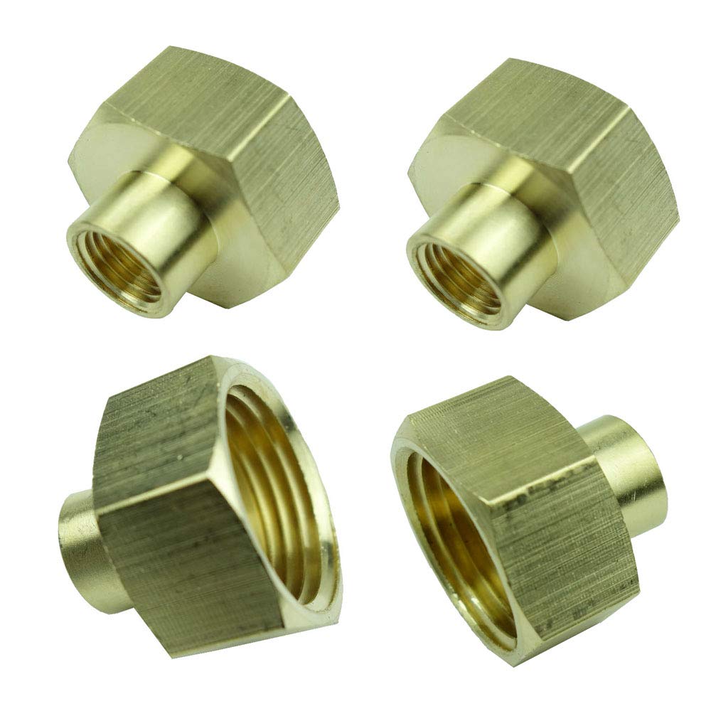 Buy HongBoW Hardware 4pcs Brass Garden Hose Adapter, 3/4 GHT Female x 1