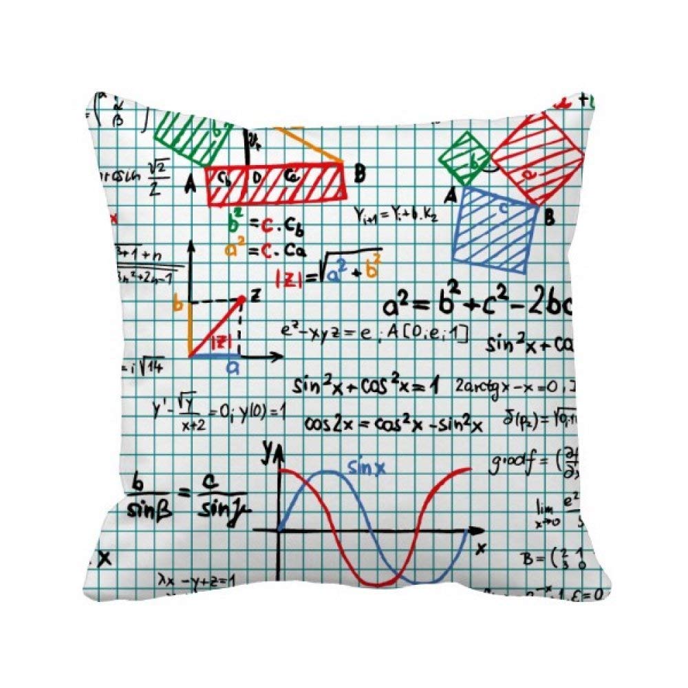 Housse de coussin trigonométrique carrée pour décorer un salon geek ou scientifique