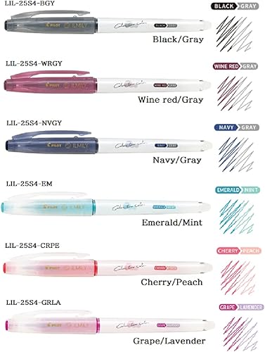 Miniatura 2 de ILMILY Pilot Japan - Bolígrafo de tinta de gel, dos colores, 6 bolígrafos que cambian de color cuando se frotan 0.016in LIL-25S4-6C con lápiz táctil