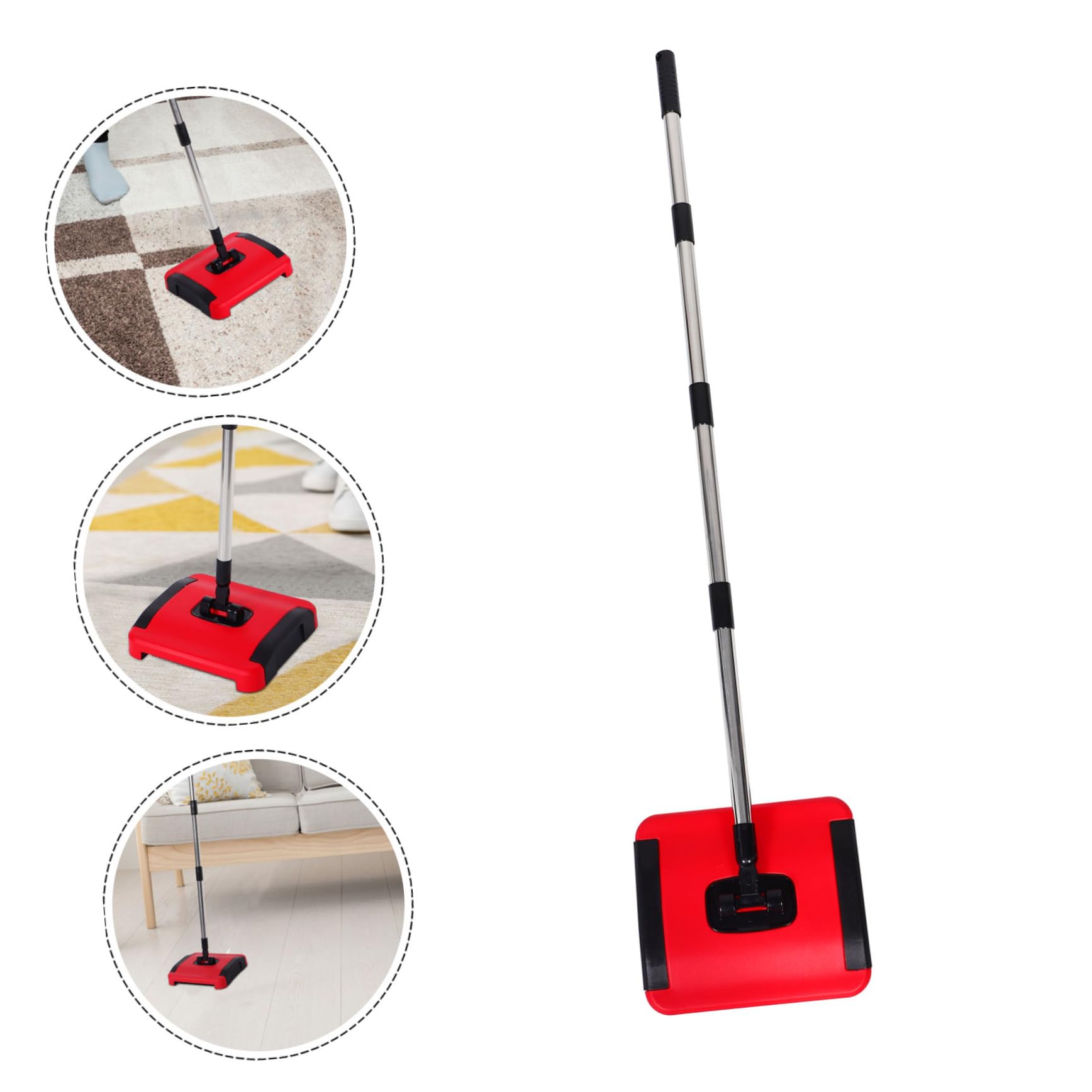 IMIKEYA Balayeuse Manuelle pour Tapis et Sols, Nettoyage sans Électricité, Design Poussé Pratique, Maison, 1 Set