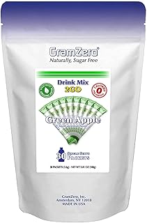 GramZero 2GO Sticks - Green Apple, Zero Calorie Sugar Free Drink Mix, Stevia Sweetened, Great For Nutrition Club Loaded Tea To Go Kits