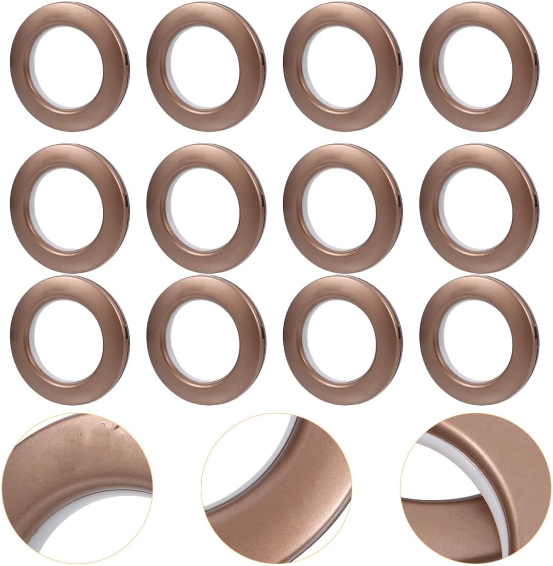 75 Pcs Reusable Sliding Curtain Eyelet Rings with Inner Diameter, Plastic Roman Curtain Grommets Silent Fastener for Window Treatment Home Décor