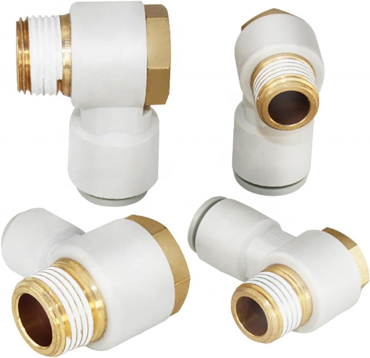 KQ2V Type Hexagon Universal Male Elbow One-touch Right Angle Connector Pneumatic Components Pipe Fitting 10Pcs(KQ2V08-04S)