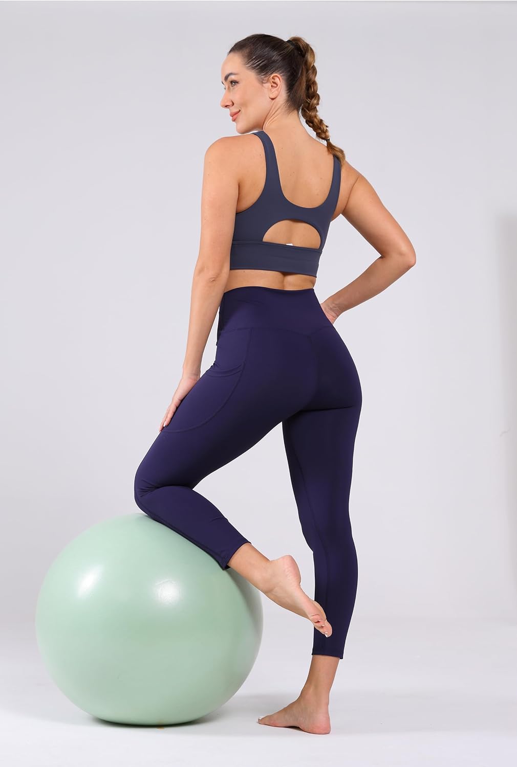 High Waist Yoga Pants Leggings with Pockets for Womens Tummy Control Fitness Running Leggings Soft Naked No Front Seam - Image 8