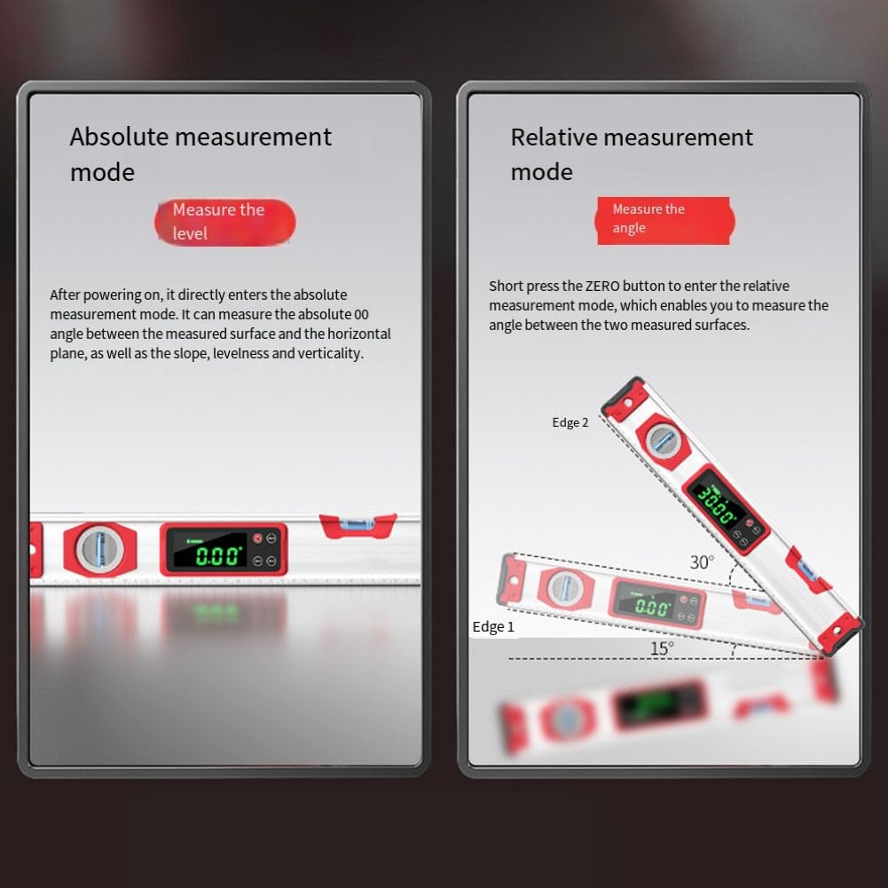 Elektronische digitale Wasserwaage mit Magnetfuß, wasserdicht IP54, 0,05 ° Genauigkeit, hintergrundbeleuchtetes Display für Aluminiumlegierung für Oberflächenmessung, elektrischer Tester