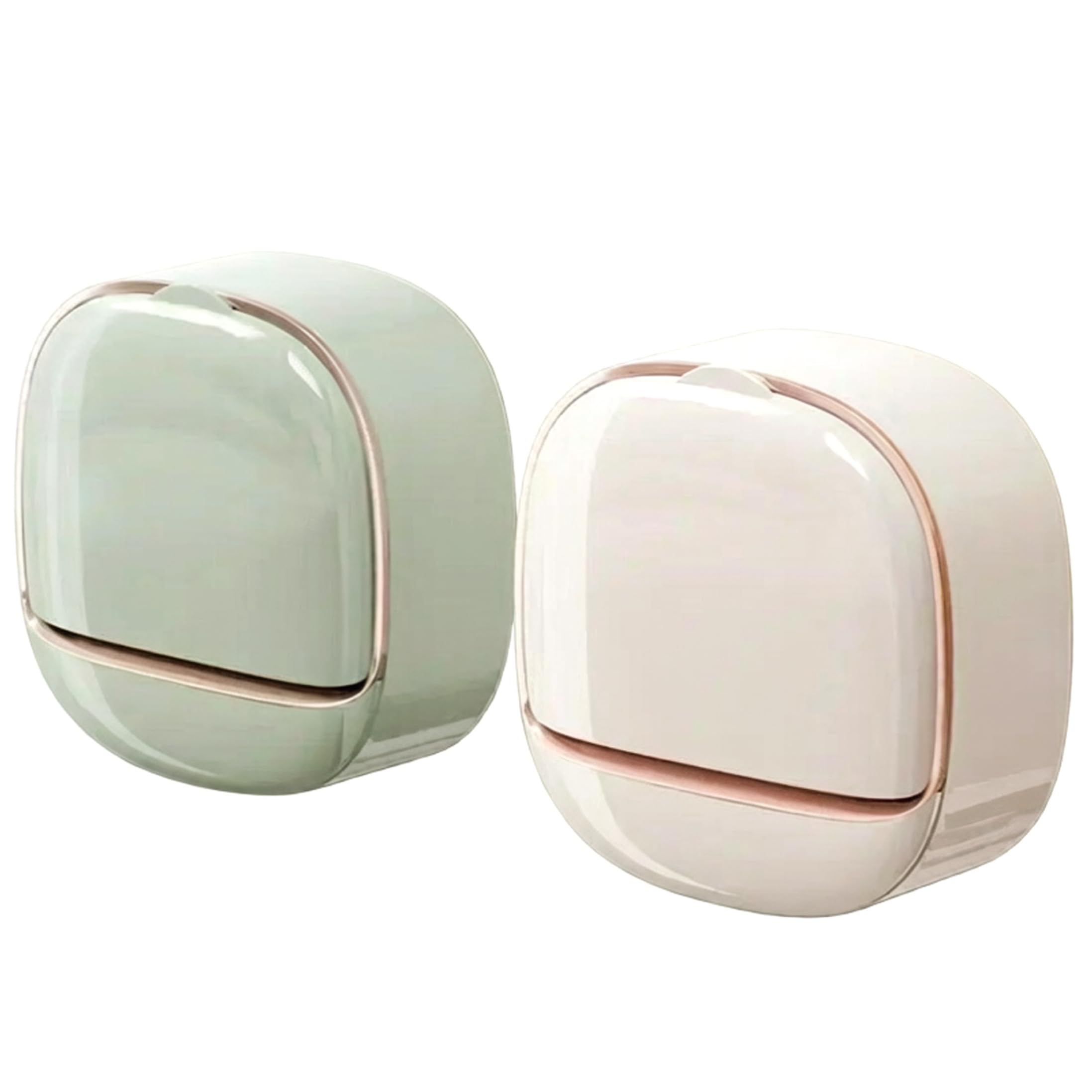 Nukinp Soap Holder for Shower Wall, 2PCS Plastic Soap Holder Bathroom with Lid & Drain Tray Easy Access Dish for Shower Wall, White & Green