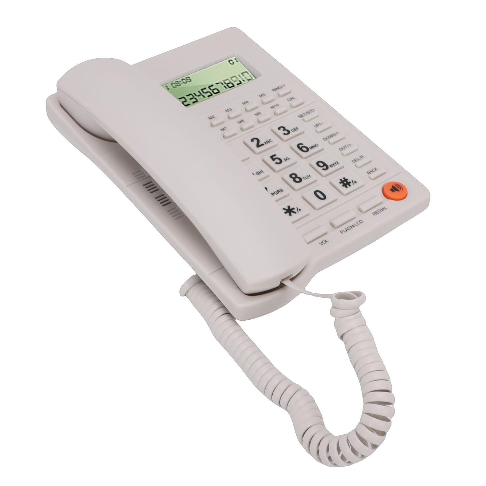 Zunate Teléfono Fijo con Cable, Teclas Grandes, Volumen de Timbre Ajustable y sin Función de Encendido/Apagado, Ideal para el Hogar, la Oficina y s Mayores. (White) — view 5