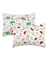 Vista 18 de ALVABABY Paquete de 2 fundas de almohada de algodón orgánico para niños pequeños, fundas de almohada para niños de 13 x 18 pulgadas o 12 x 16
