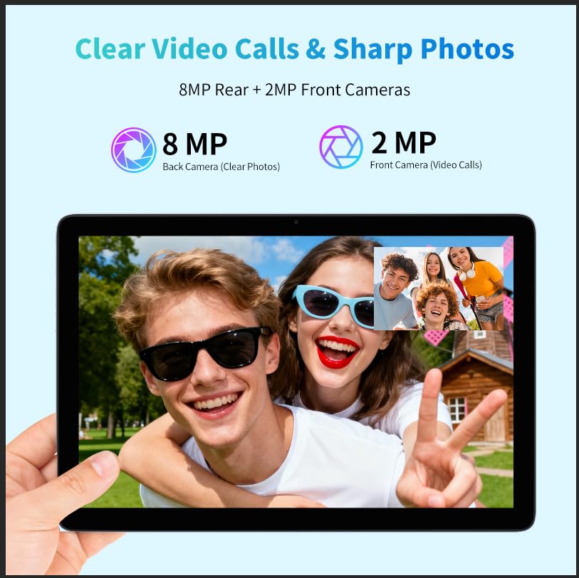 Image of TAB11 10 inch Android Tablet, Gray Metal Frame, A523 Octa-Core, 1280*800 IPS HD Screen, 16GB(4+12 Virt)+128GB Storage, 1TB Expandable, 5G WiFi6, 8000mAh Battery, 2MP Front & 8MP Rear Cam for Work & Study