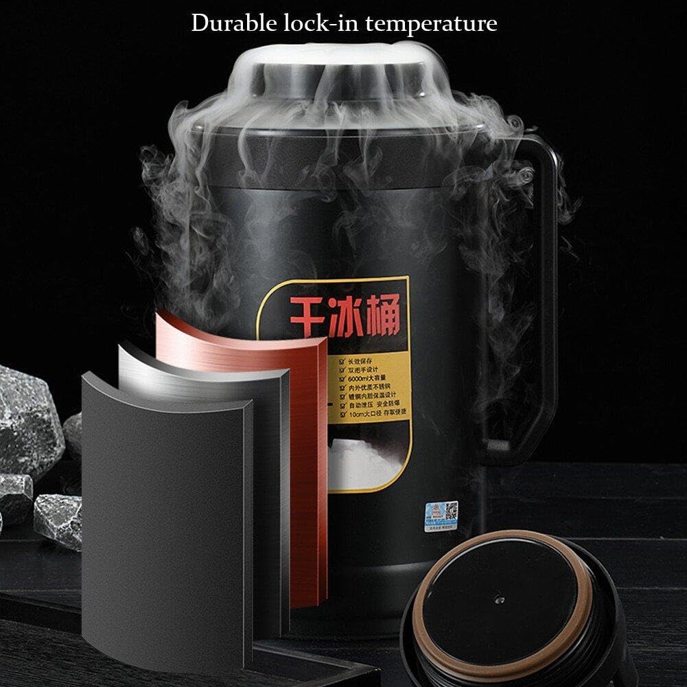 Cubo De Hielo Seco, Contenedor De Hielo Seco De Gran Capacidad De 6 L, Cubo De Almacenamiento De Hielo Seco, Cubo De Hielo Aislado, Olla De Almacenamiento De Hielo Seco Para Viajes En La Cocina Del