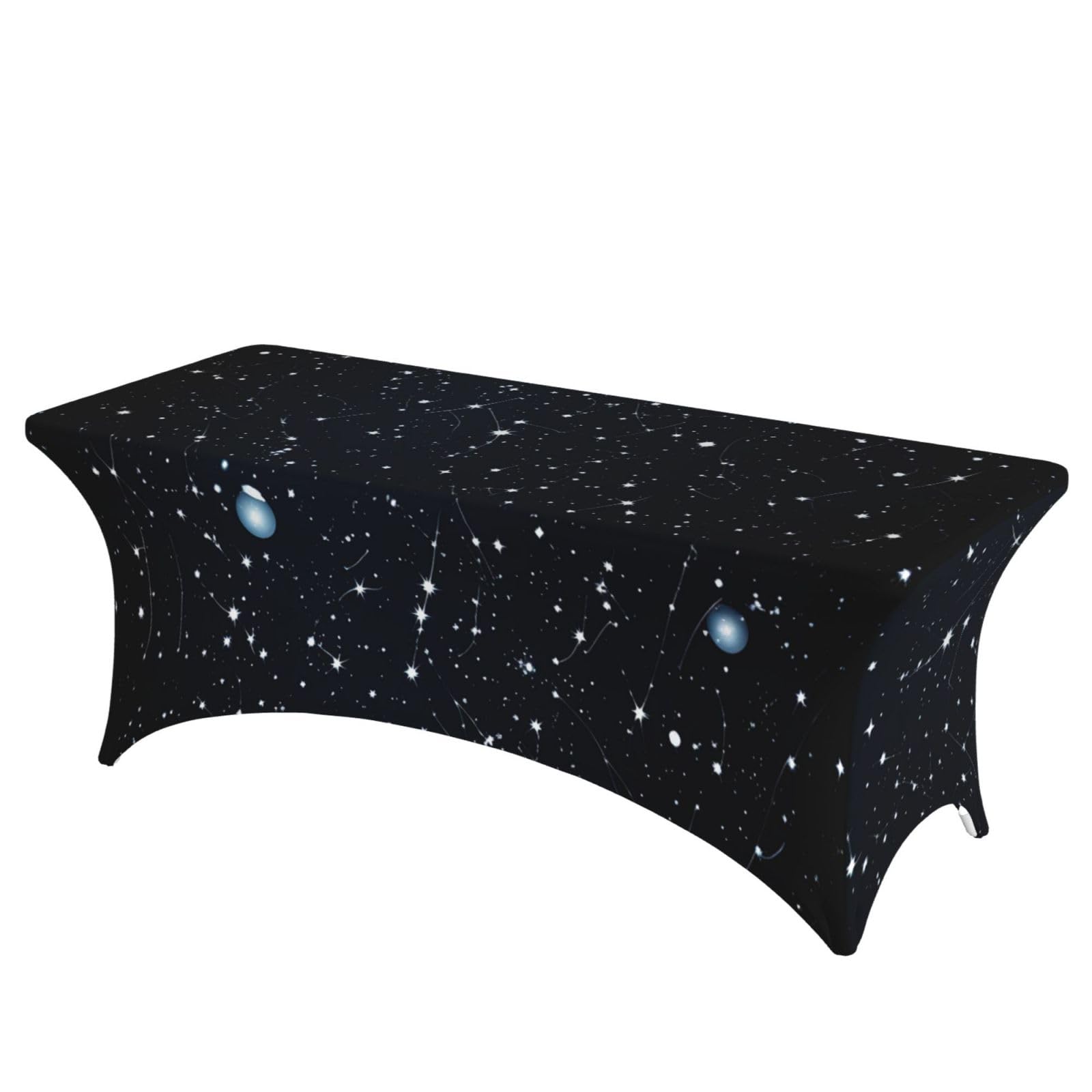Nappe de table rectangulaire extensible 1.8m motif étoilé pour buffet de fête