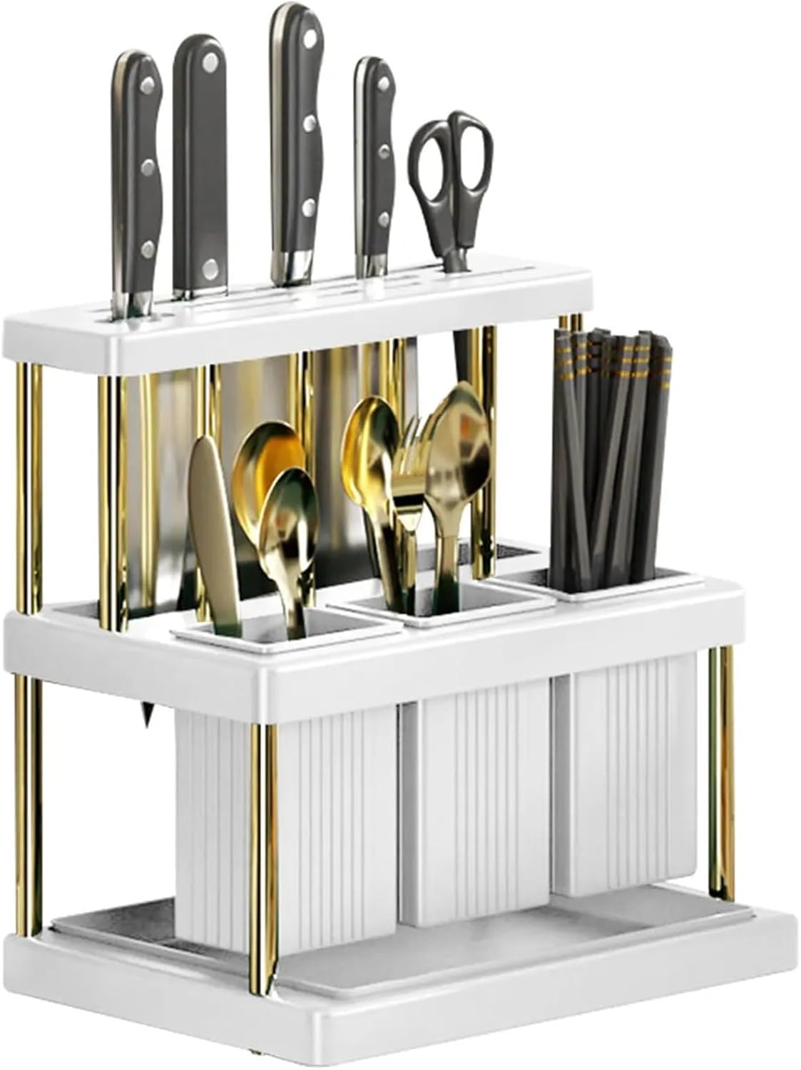 Amazon.com: Cutter and Cutlery Drying Rack, Space Saving Utensil Holder ...