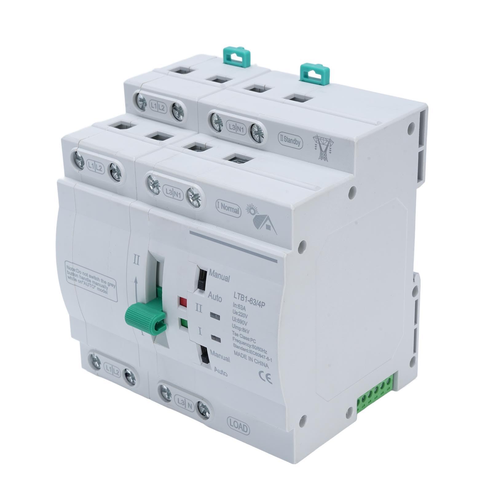 Kadimendium Commutatore Automatico Doppia Potenza Seamless 63A per Impianto Elettrico Residenziale