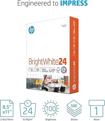 Miniatura 2 de HP 203000C 2500 hojas de papel de impresión color blanco brillante para impresora de chorro de tinta de 24 lb 8 x 11 x 11 brillo 97 caja de 5 resmas