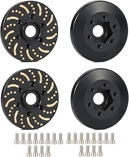 RCBOYZ 4 Pack Brass Black Extended Wheel Weights Hubs 156g Counterweight Set 6mm Extended Hex hub for 1/10 Trx4 Trx6 Axial SCX10 II III Redcat GEN7 GEN8 1.9inch 2.2inch Wheel Rims Upgrade Parts