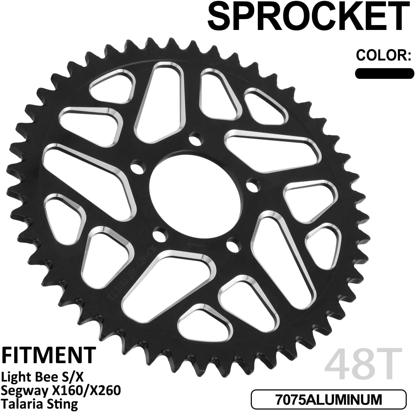 48T Sprocket CNC for Surron Sur Ron Light Bee X/S Talaria Sting MX3/R MX4 Talaria XXX X3 E-Ride Pro SS/S Rawrr Mantis Electric Dirt Bike Black