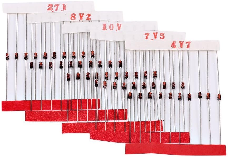 DollaTek 300Pcs (2V ~ 39V) 30 Values 1/2W 0.5W Zener Diode Set Mixed Assortment KIT