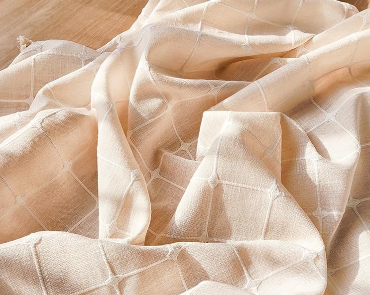 Tovaglia Antipolvere, Tovaglie Lavabili Rettangolari, Tovaglia A Quadri Blu Chiaro Ricamata in Cotone e Lino con Frange, Antipolvere, per Tavolo da Picnic, Cucina, Sala da Pranzo, 140*240 C
